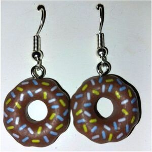 Hand crafted doughnut dangle earrings